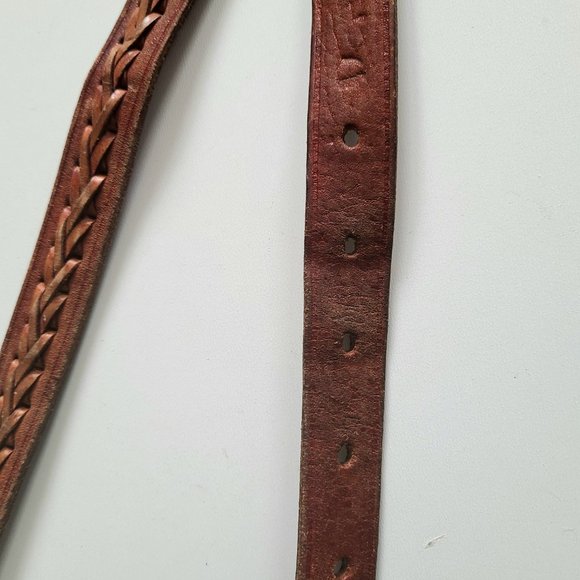 Hand made leather belt with braded details. - Picture 5 of 8